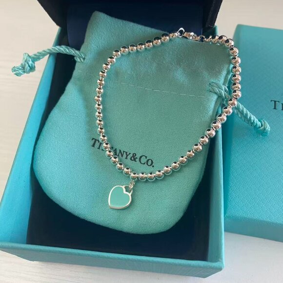 Return to Tiffany Heart Tag Bead Bracelet, Excellent Condition - Picture 1 of 3